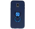 BAOHU Softcase Telefoonhoesje - Geschikt voor Samsung Galaxy J3 2017 Hoesje met Ring Houder Navy
