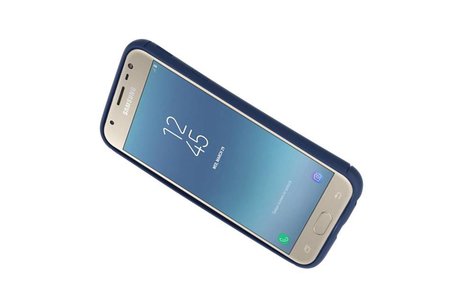 BAOHU Softcase Telefoonhoesje - Geschikt voor Samsung Galaxy J3 2017 Hoesje met Ring Houder Navy