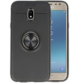 Softcase voor Samsung Galaxy J3 2017 Hoesje met Ring Houder Zwart