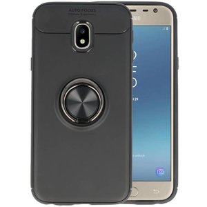 BAOHU Softcase Telefoonhoesje - Geschikt voor Samsung Galaxy J3 2017 Hoesje met Ring Houder Zwart