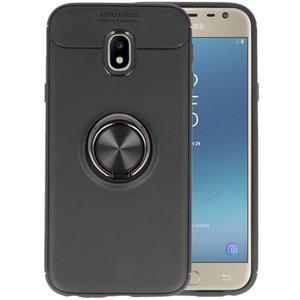 Softcase voor Galaxy J3 2017 Hoesje met Ring Houder Zwart