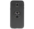 BAOHU Softcase Telefoonhoesje - Geschikt voor Samsung Galaxy J3 2017 Hoesje met Ring Houder Zwart