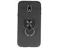 BAOHU Softcase Telefoonhoesje - Geschikt voor Samsung Galaxy J3 2017 Hoesje met Ring Houder Zwart