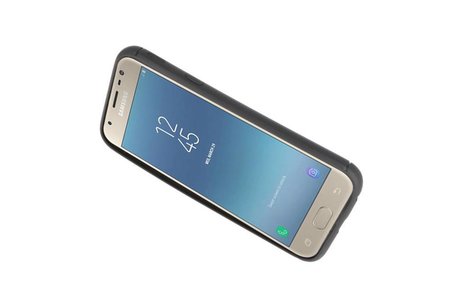 BAOHU Softcase Telefoonhoesje - Geschikt voor Samsung Galaxy J3 2017 Hoesje met Ring Houder Zwart