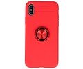 Softcase voor iPhone X Hoesje met Ring Houder Rood