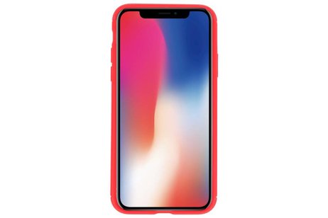 Softcase voor iPhone X Hoesje met Ring Houder Rood