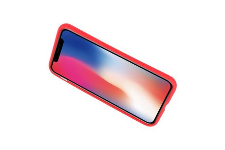 BAOHU Softcase Telefoonhoesje - Geschikt voor iPhone X Hoesje met Ring Houder Rood