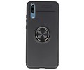 BAOHU Softcase Telefoonhoesje - Geschikt voor Huawei P20 Hoesje met Ring Houder Zwart