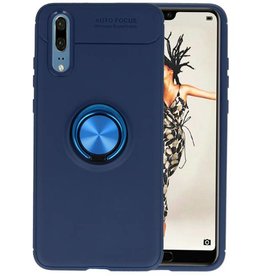 BAOHU Softcase voor Huawei P20 Hoesje met Ring Houder Navy