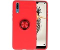 Softcase voor Huawei P20 Hoesje met Ring Houder Rood