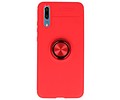 BAOHU Softcase Telefoonhoesje - Geschikt voor Huawei P20 Hoesje met Ring Houder Rood