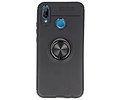 BAOHU Softcase Telefoonhoesje - Geschikt voor Huawei P20 Lite Hoesje met Ring Houder Zwart