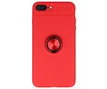 BAOHU Softcase Telefoonhoesje - Geschikt voor iPhone 8 / 7 Plus Hoesje met Ring Houder Rood