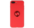 Softcase voor iPhone 8 / 7 Plus Hoesje met Ring Houder Rood