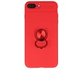 BAOHU Softcase Telefoonhoesje - Geschikt voor iPhone 8 / 7 Plus Hoesje met Ring Houder Rood