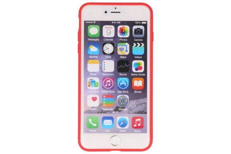 Softcase voor iPhone 8 / 7 Plus Hoesje met Ring Houder Rood