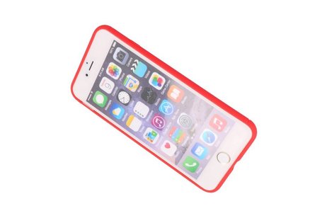 BAOHU Softcase Telefoonhoesje - Geschikt voor iPhone 8 / 7 Plus Hoesje met Ring Houder Rood
