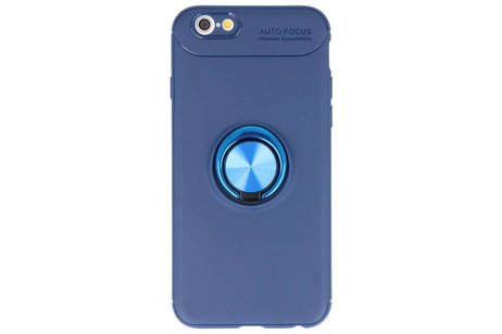 BAOHU Softcase Telefoonhoesje - Geschikt voor iPhone 6 Hoesje met Ring Houder Navy