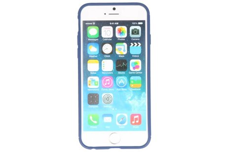 BAOHU Softcase Telefoonhoesje - Geschikt voor iPhone 6 Hoesje met Ring Houder Navy