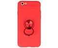 BAOHU Softcase Telefoonhoesje - Geschikt voor iPhone 6 Hoesje met Ring Houder Rood
