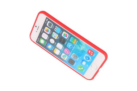 BAOHU Softcase Telefoonhoesje - Geschikt voor iPhone 6 Hoesje met Ring Houder Rood