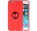 BAOHU Softcase Telefoonhoesje - Geschikt voor iPhone 6 Hoesje met Ring Houder Rood