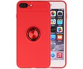 BAOHU Softcase Telefoonhoesje - Geschikt voor iPhone 8 / 7 Plus Hoesje met Ring Houder Rood