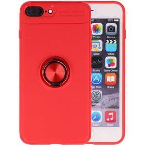 BAOHU Softcase Telefoonhoesje - Geschikt voor iPhone 8 / 7 Plus Hoesje met Ring Houder Rood