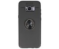 BAOHU Softcase Telefoonhoesje - Geschikt voor Samsung Galaxy S8 Plus Hoesje met Ring Houder Zwart