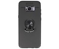 BAOHU Softcase Telefoonhoesje - Geschikt voor Samsung Galaxy S8 Plus Hoesje met Ring Houder Zwart
