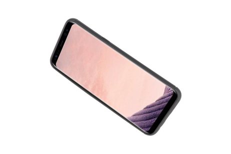 BAOHU Softcase Telefoonhoesje - Geschikt voor Samsung Galaxy S8 Plus Hoesje met Ring Houder Zwart