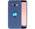 BAOHU Softcase Telefoonhoesje - Geschikt voor Samsung Galaxy S8 Plus Hoesje met Ring Houder Navy