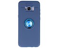 BAOHU Softcase Telefoonhoesje - Geschikt voor Samsung Galaxy S8 Plus Hoesje met Ring Houder Navy