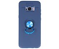 BAOHU Softcase Telefoonhoesje - Geschikt voor Samsung Galaxy S8 Plus Hoesje met Ring Houder Navy
