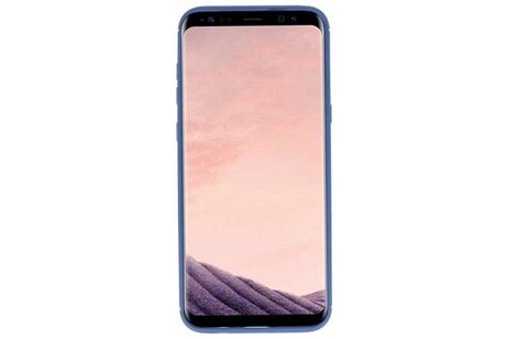 BAOHU Softcase Telefoonhoesje - Geschikt voor Samsung Galaxy S8 Plus Hoesje met Ring Houder Navy