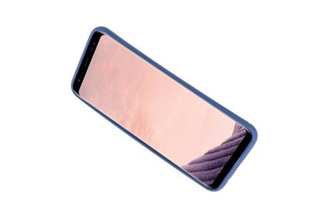 BAOHU Softcase Telefoonhoesje - Geschikt voor Samsung Galaxy S8 Plus Hoesje met Ring Houder Navy