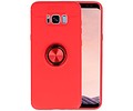BAOHU Softcase Telefoonhoesje - Geschikt voor Samsung Galaxy S8 Plus Hoesje met Ring Houder Rood