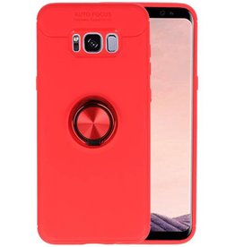 Softcase voor Samsung Galaxy S8 Plus Hoesje met Ring Houder Rood