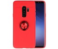 BAOHU Softcase Telefoonhoesje - Geschikt voor Samsung Galaxy S9 Plus Hoesje met Ring Houder Rood
