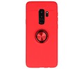 BAOHU Softcase Telefoonhoesje - Geschikt voor Samsung Galaxy S9 Plus Hoesje met Ring Houder Rood