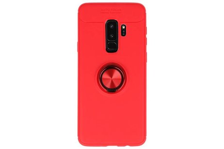 BAOHU Softcase Telefoonhoesje - Geschikt voor Samsung Galaxy S9 Plus Hoesje met Ring Houder Rood