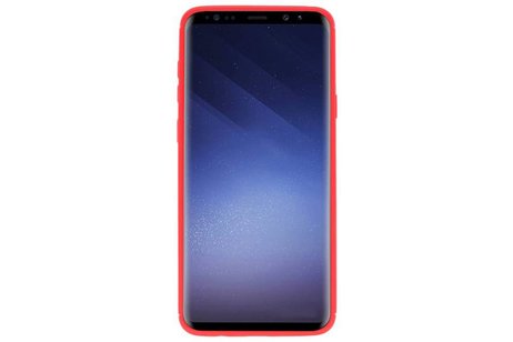 BAOHU Softcase Telefoonhoesje - Geschikt voor Samsung Galaxy S9 Plus Hoesje met Ring Houder Rood