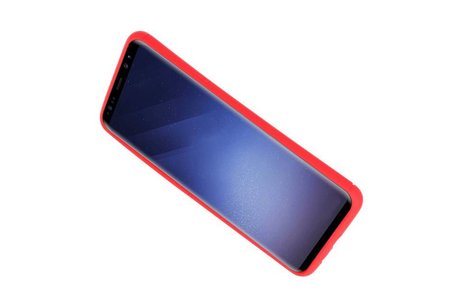 Softcase voor Galaxy S9 Plus Hoesje met Ring Houder Rood