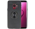 BAOHU Softcase Telefoonhoesje - Geschikt voor Samsung Galaxy S9 Hoesje met Ring Houder Zwart