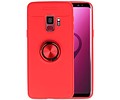 BAOHU Softcase Telefoonhoesje - Geschikt voor Samsung Galaxy S9 Hoesje met Ring Houder Rood