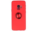 BAOHU Softcase Telefoonhoesje - Geschikt voor Samsung Galaxy S9 Hoesje met Ring Houder Rood
