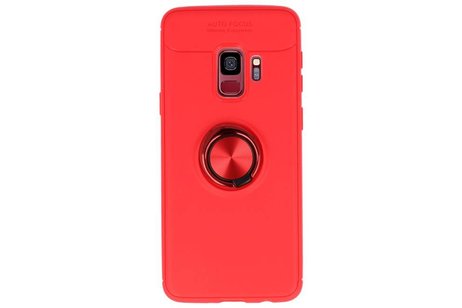 BAOHU Softcase Telefoonhoesje - Geschikt voor Samsung Galaxy S9 Hoesje met Ring Houder Rood