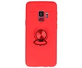 BAOHU Softcase Telefoonhoesje - Geschikt voor Samsung Galaxy S9 Hoesje met Ring Houder Rood
