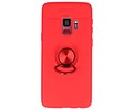 Softcase voor Galaxy S9 Hoesje met Ring Houder Rood