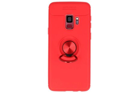 BAOHU Softcase Telefoonhoesje - Geschikt voor Samsung Galaxy S9 Hoesje met Ring Houder Rood